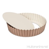 Patisse Extra Deep Round Quiche Pan with Removable Bottom 9-7/8" or 25 cm in Diameter Ceramic Nonstick Coated Off-White/Copper Color 03355 - B07419WV24